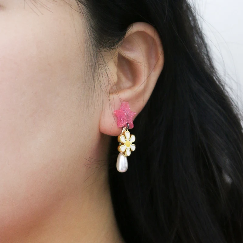 Cinco brincos de flor estrela pontiagudos