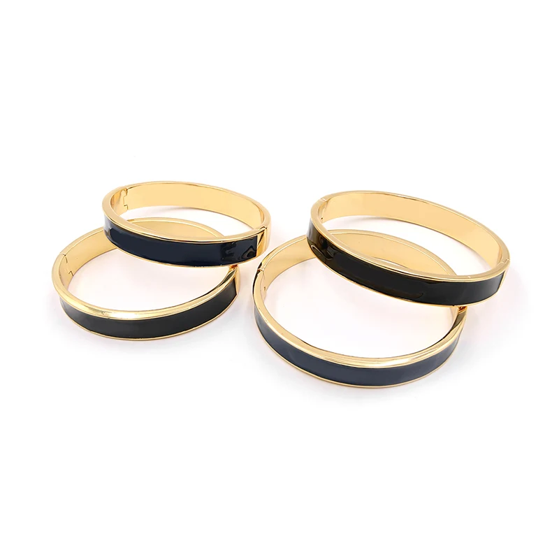 Pulseira de esmalte de abertura de ouro