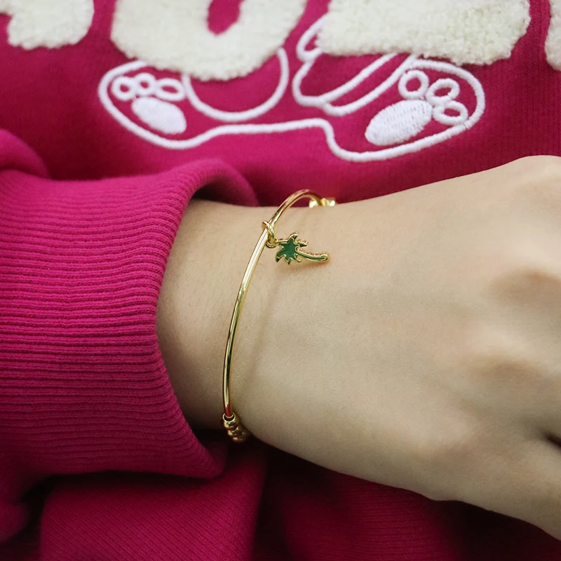 Coconut Tree Open Bracelet