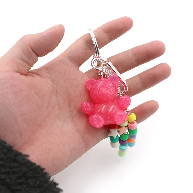 Pink Jelly Bear Keychain