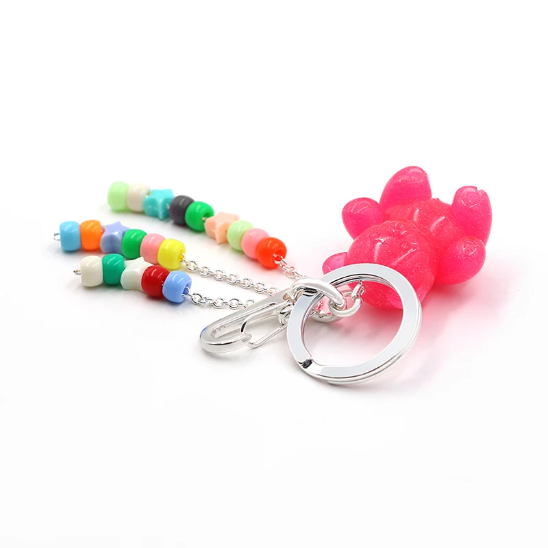 Pink Jelly Bear Keychain